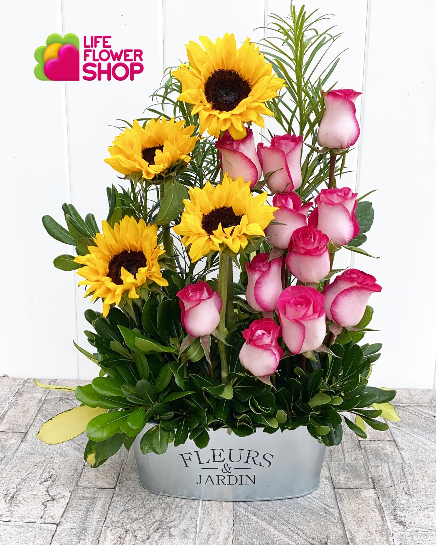 Sunflowers and Roses - lifeflowershoporlando