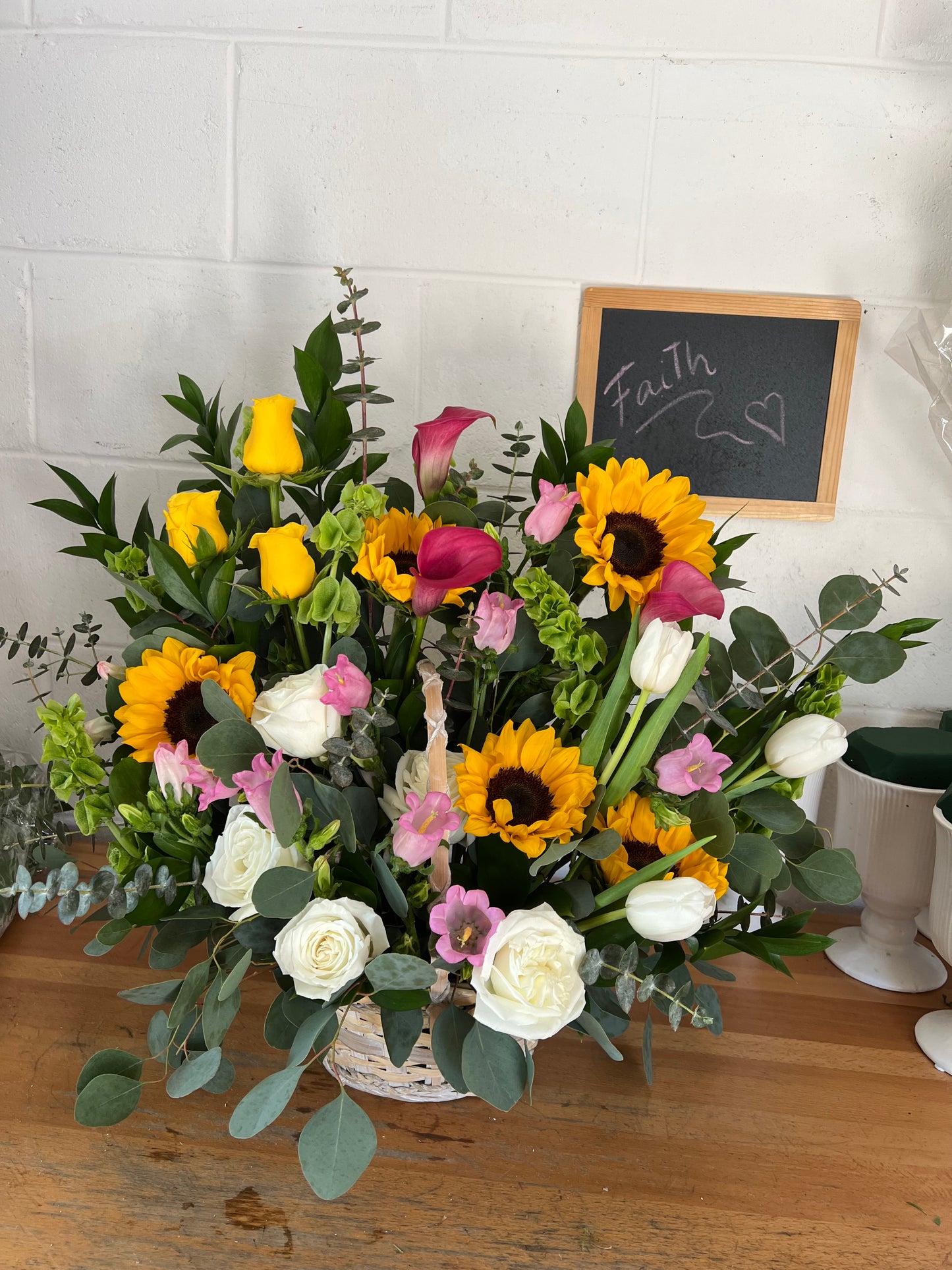 Basket sunflowers