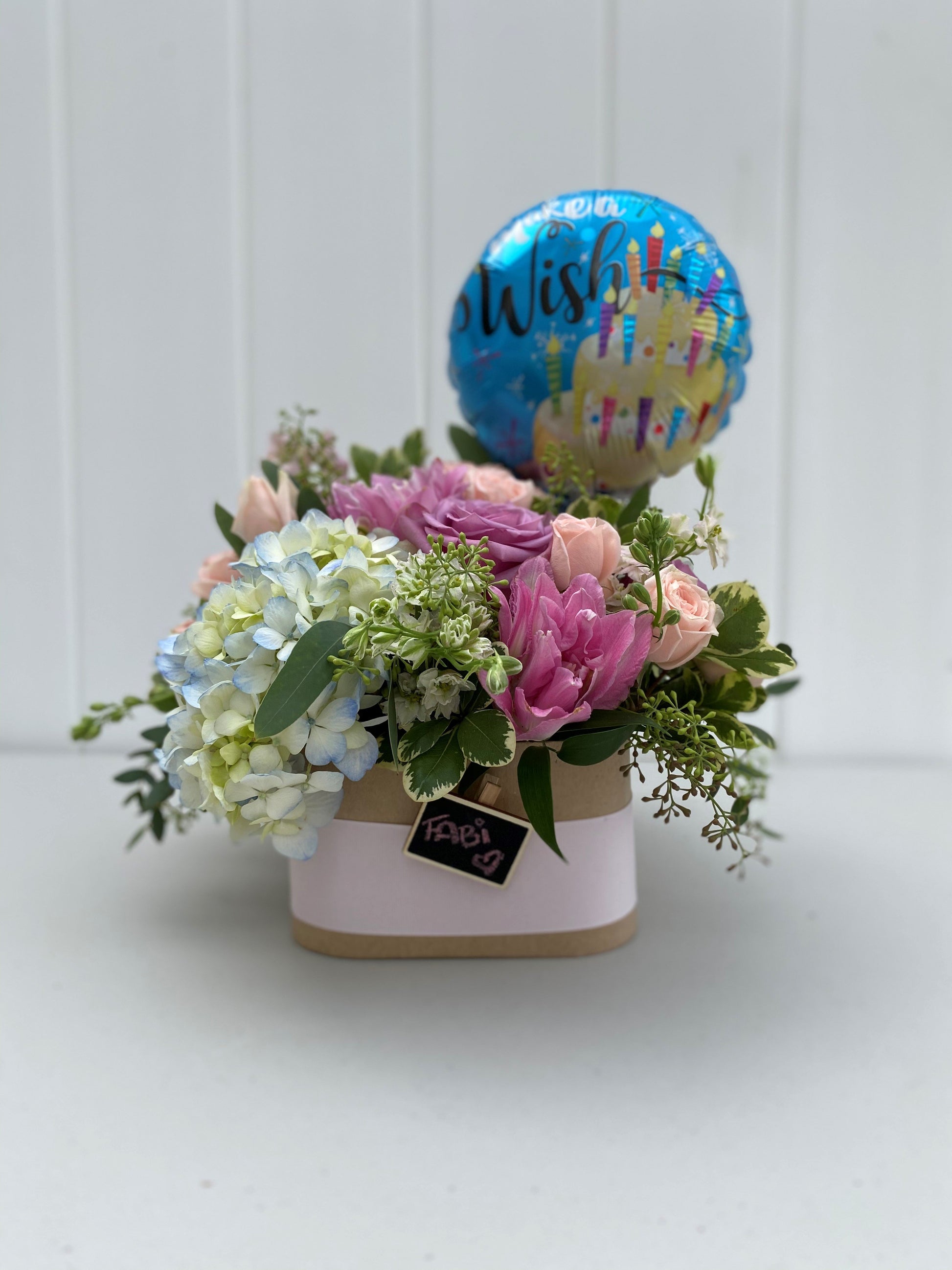 Mixed Arrangement with balloon - lifeflowershoporlando