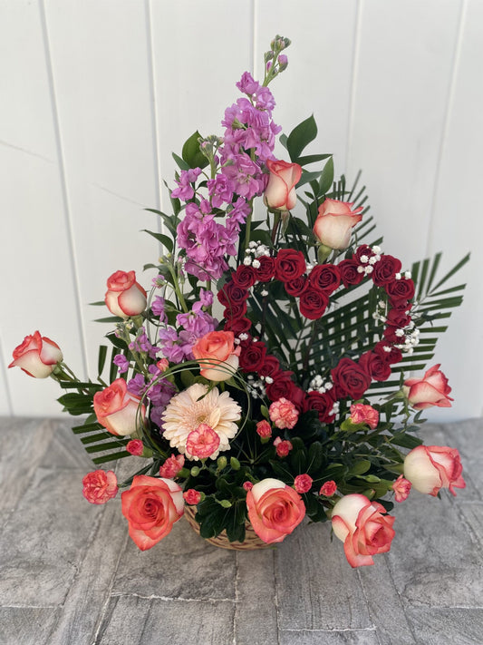 Medium Heart Arrangement - lifeflowershoporlando