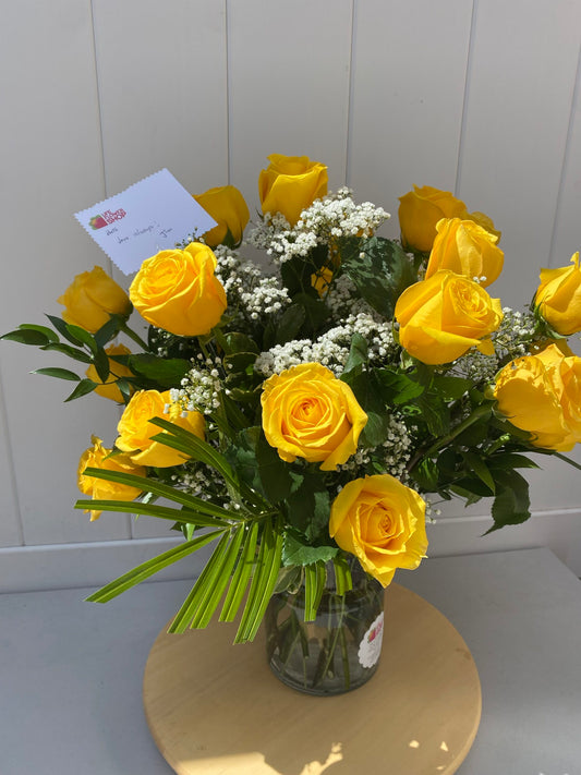 2 Dozen Yellow Roses-Life Flower Shop
